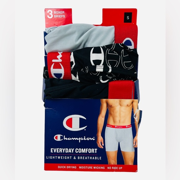 Champion Lightweight Breathable Everyday Comfort 3 Pack Boxer Briefs Size S - Picture 5 of 8
